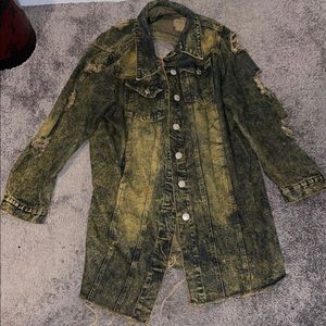 Distressed jean jacket